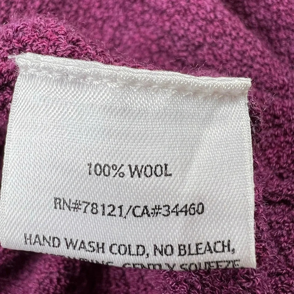 EILEEN FISHER Womens Long Sleeve Open Front Purple Wool Cropped Cardigan Size M - Picture 8 of 8